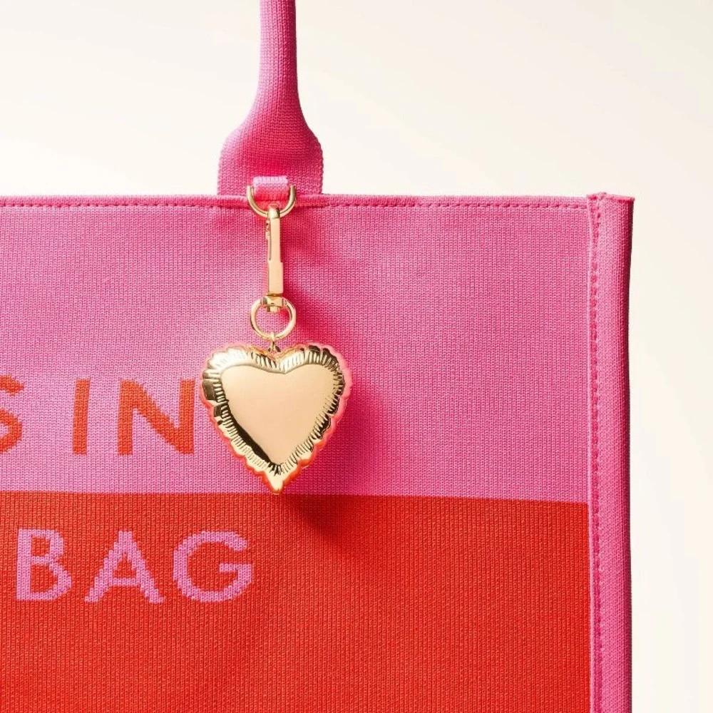 Mylar Balloon Heart Bag Charm Keychain - kate spade new york x Target Gold nwt